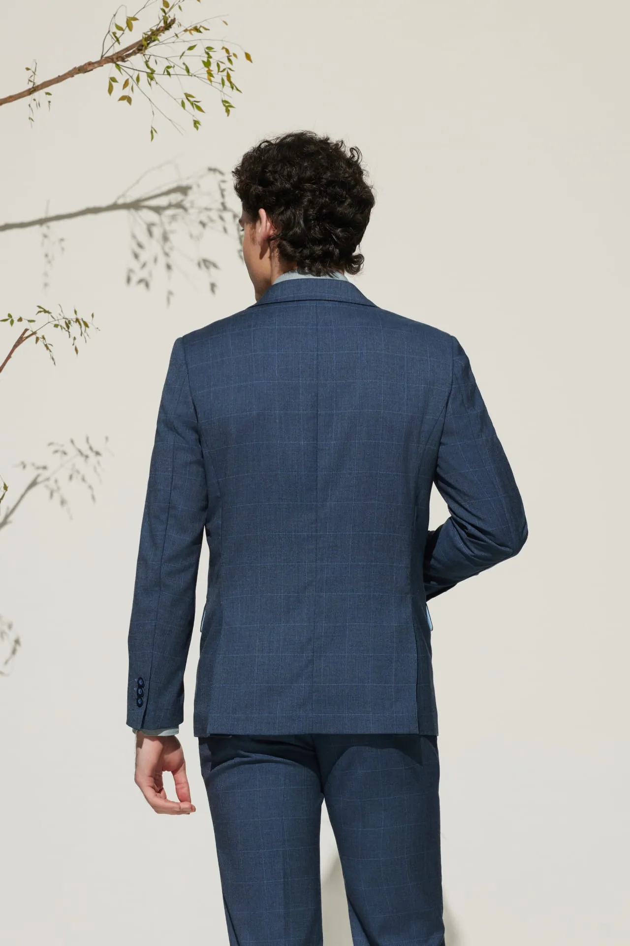 Multi-Way Stretch Smart Fit Check Suit Blazer