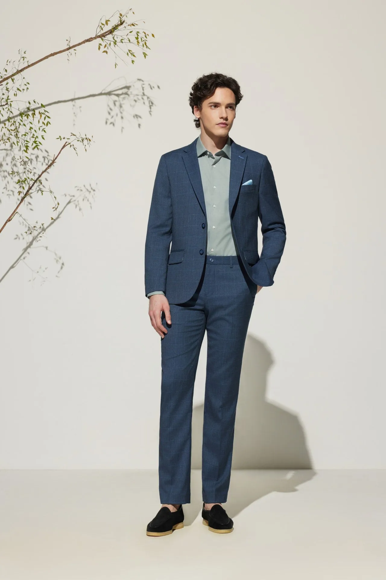 Multi-Way Stretch Smart Fit Check Suit Blazer
