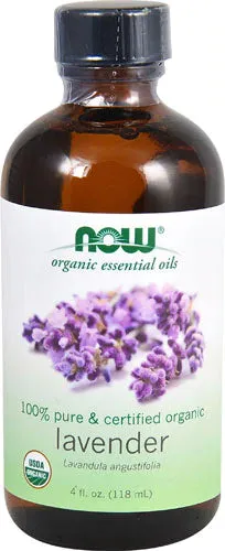 NOW Foods Organic Essential Oils Lavender Oil, 4 fl oz