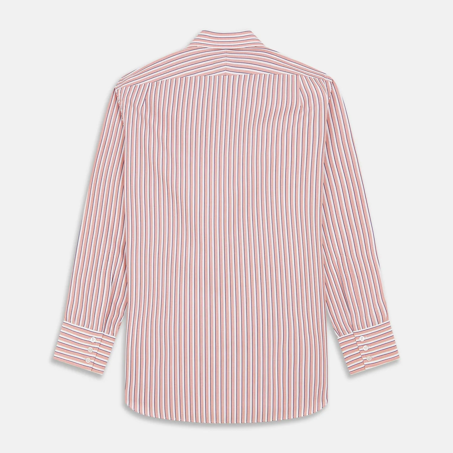 Orange and White Stripe Cotton Regular Fit Mayfair Shirt