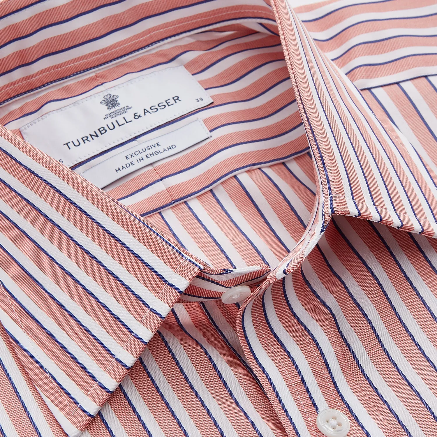 Orange and White Stripe Cotton Regular Fit Mayfair Shirt