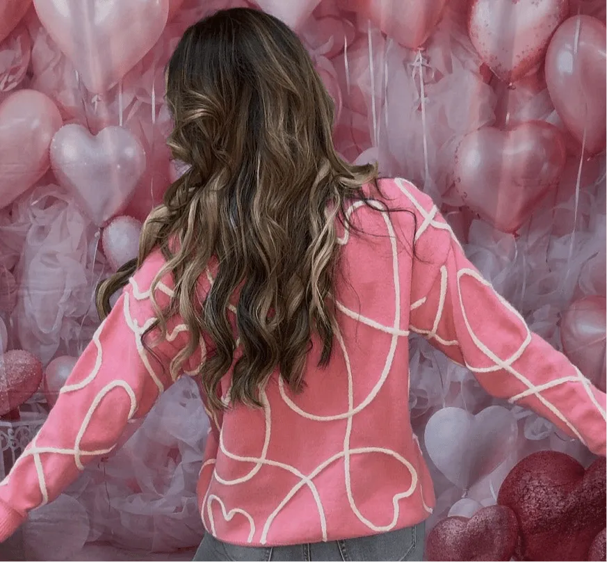 Pink Heart Sweater