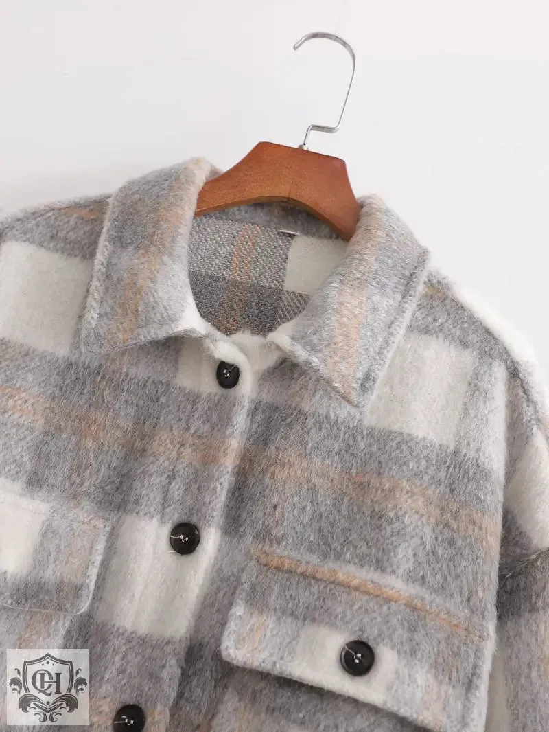 Plaid Button Up Jacket