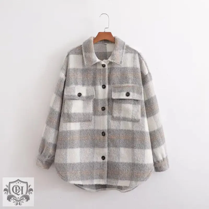 Plaid Button Up Jacket