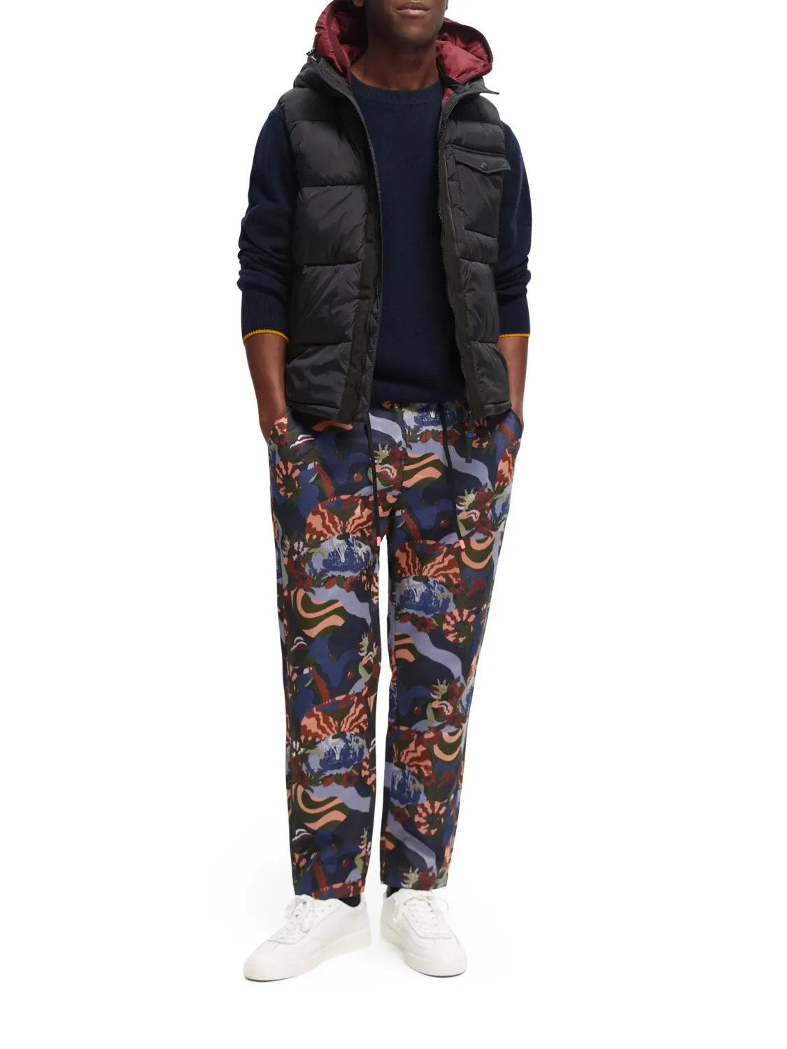 Scotch and Soda Hooded Quilted Body Warmer - Black