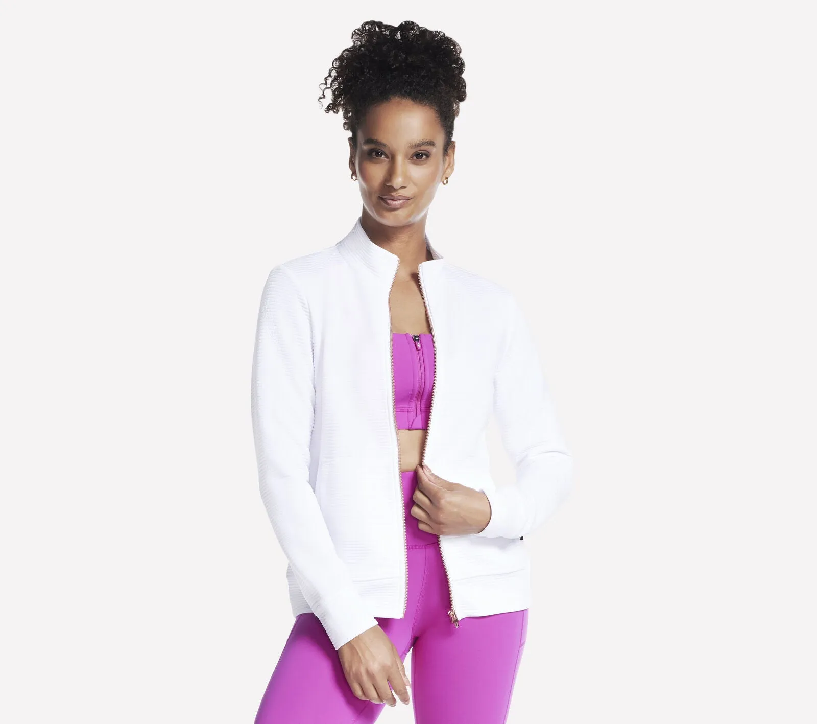 Skechers: The Hoodless Hoodie GO WALK Everywhere Jacket in White