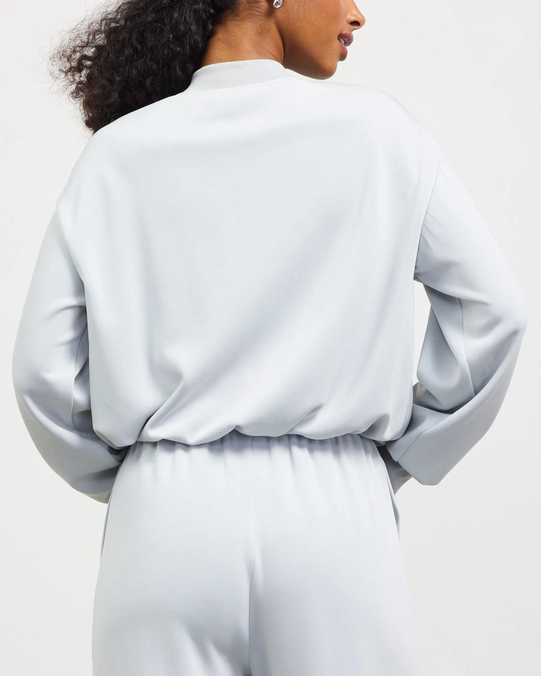 Soft Modal Bomber Jacket - Blue Fog