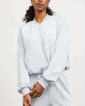 Soft Modal Bomber Jacket - Blue Fog