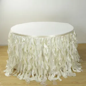 Taffeta Table Skirt 17ft Ivory - Curly Willow Table Cover