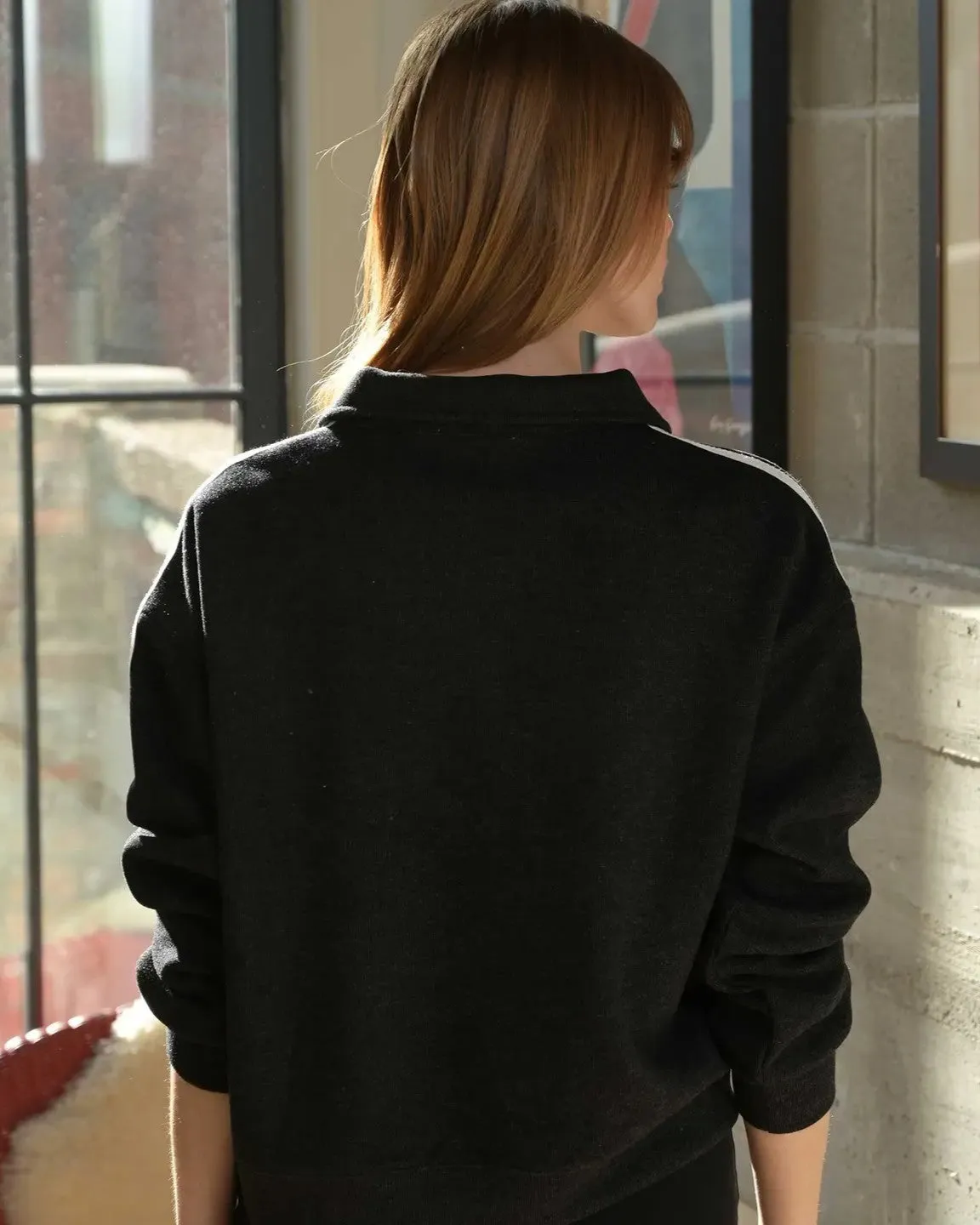 The Easy Zip Pullover - Black