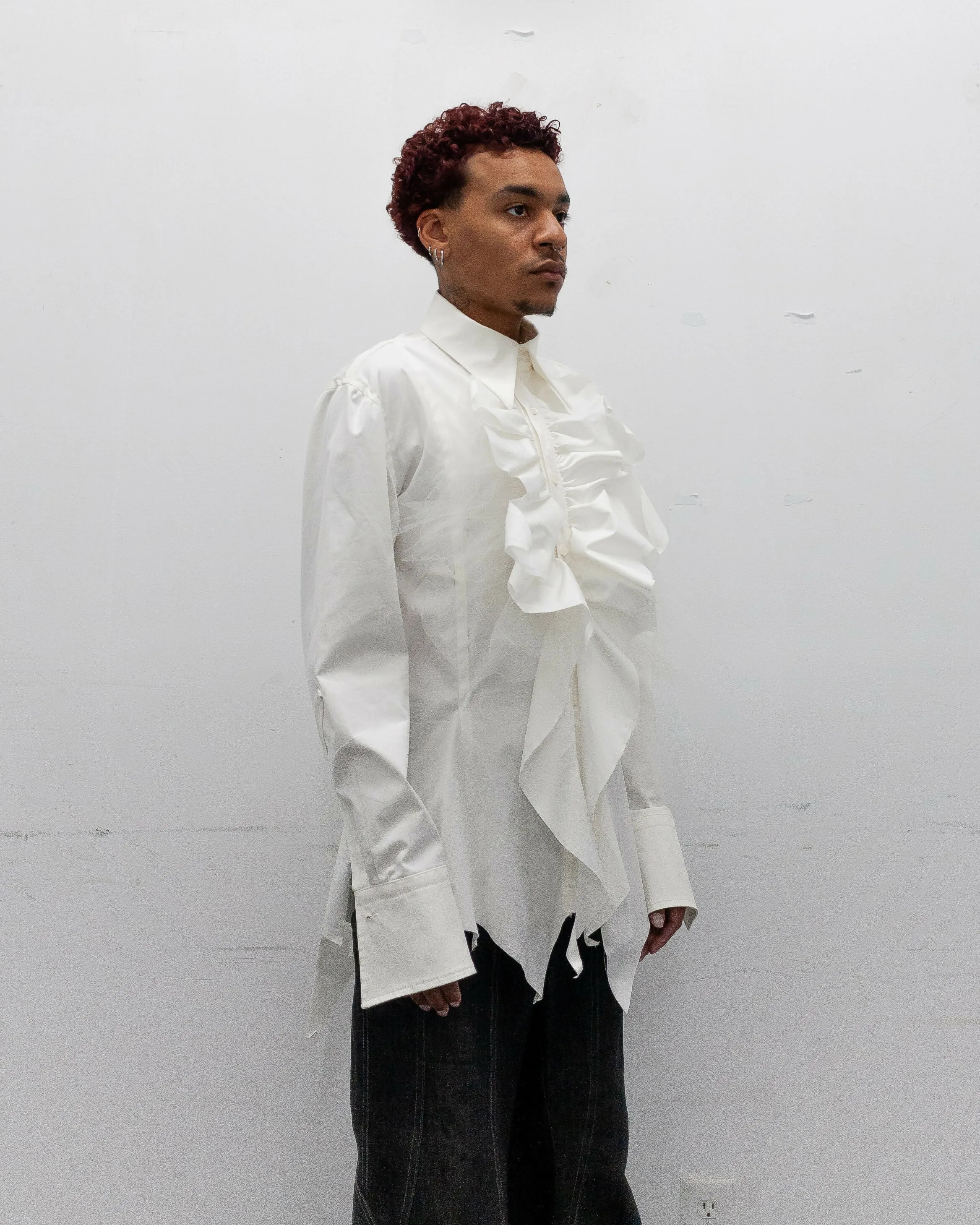 THE GLIMMER BUTTON UP - WHITE MIST