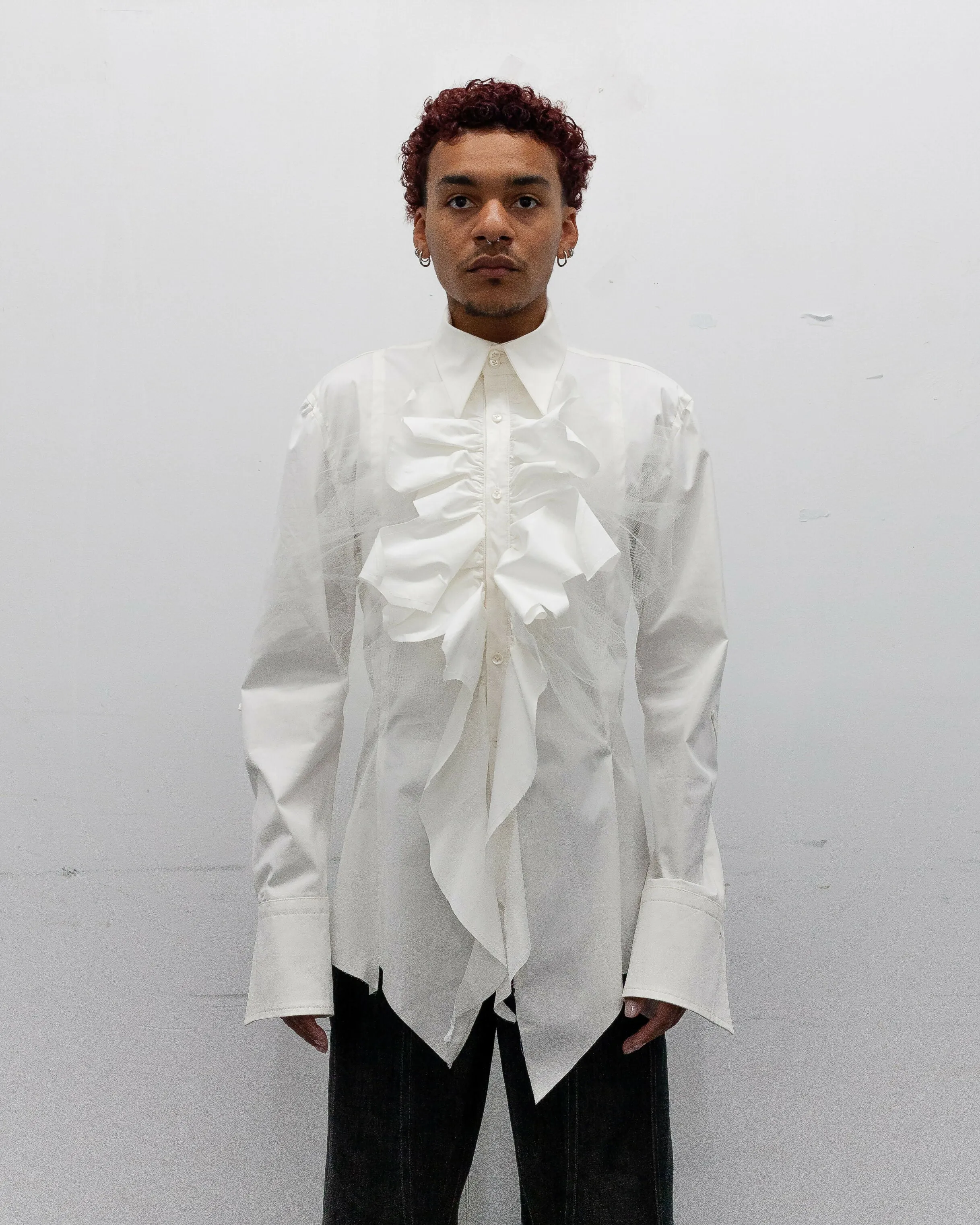 THE GLIMMER BUTTON UP - WHITE MIST
