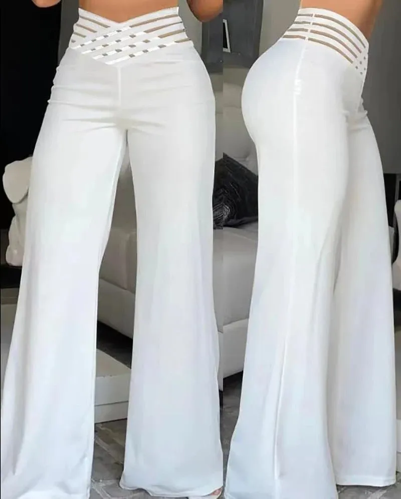 Uitlopende broek met hoge taille voor dames