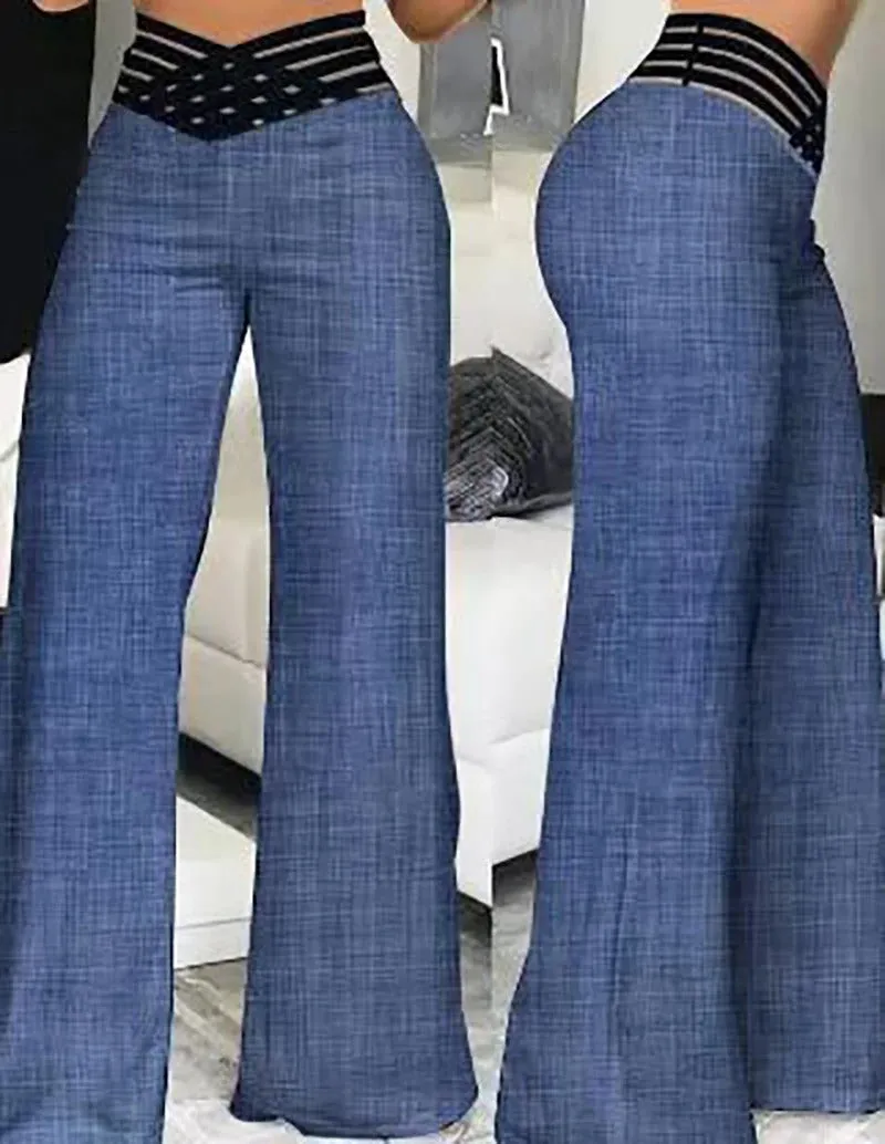Uitlopende broek met hoge taille voor dames