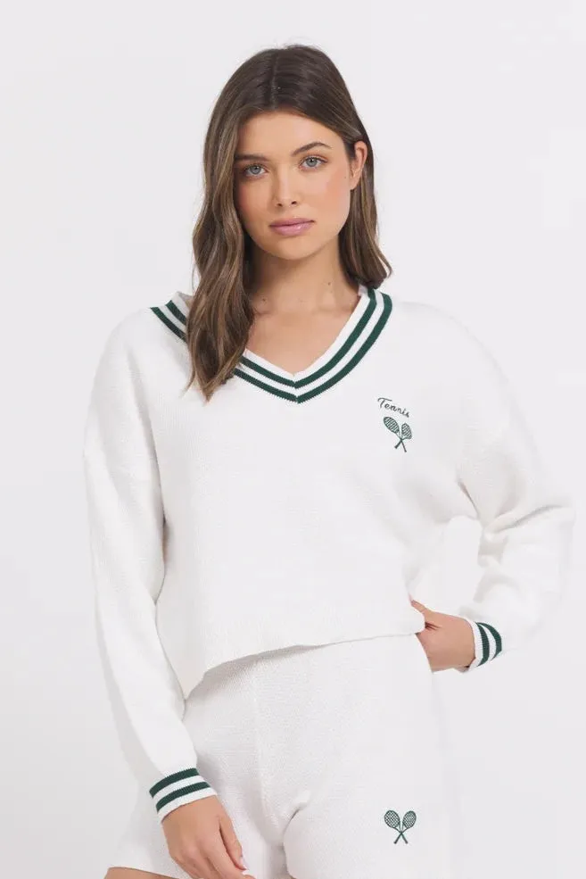 Vintage Havana Varsity Tennis Sweater