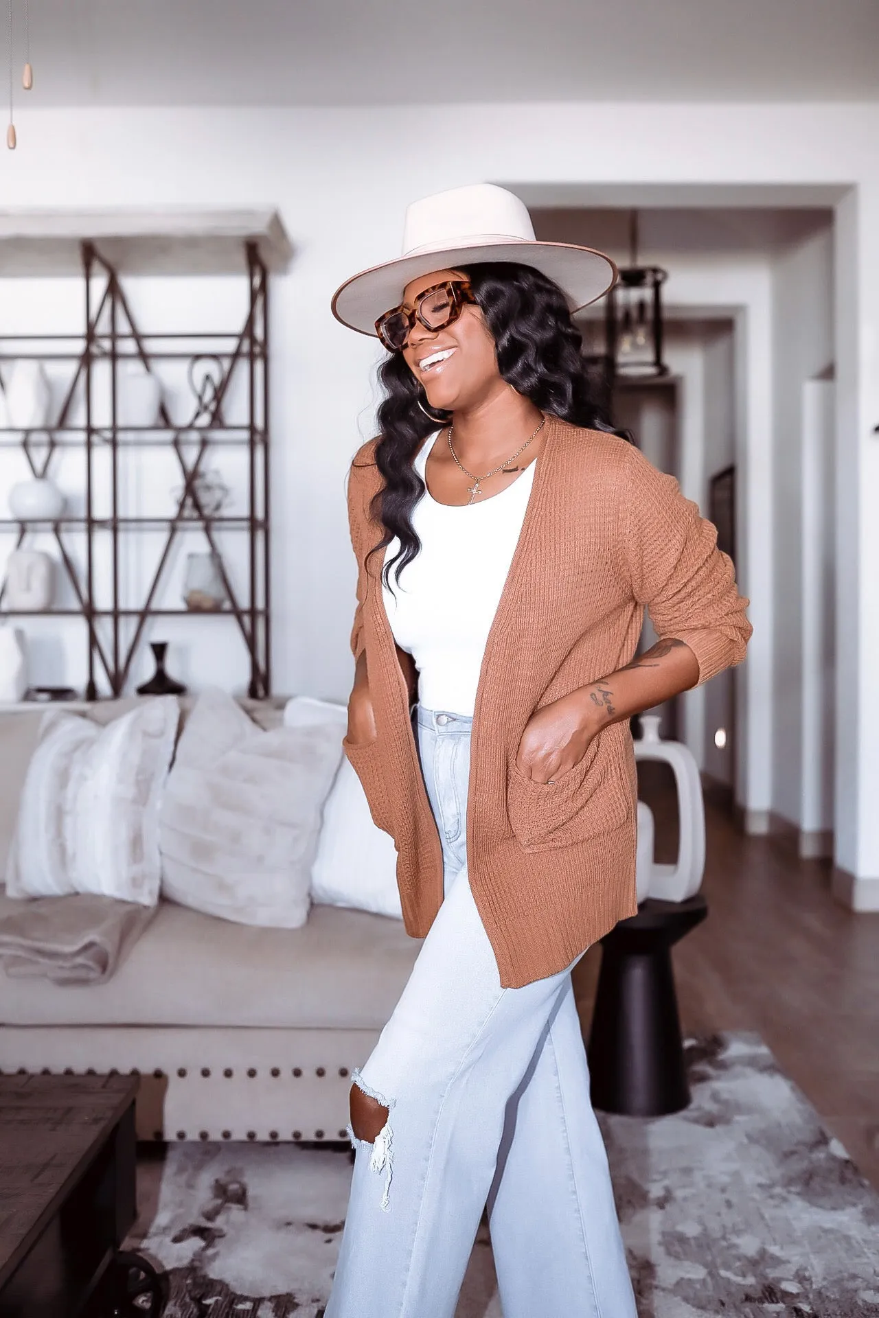 Waffle Cardigan {Mocha}
