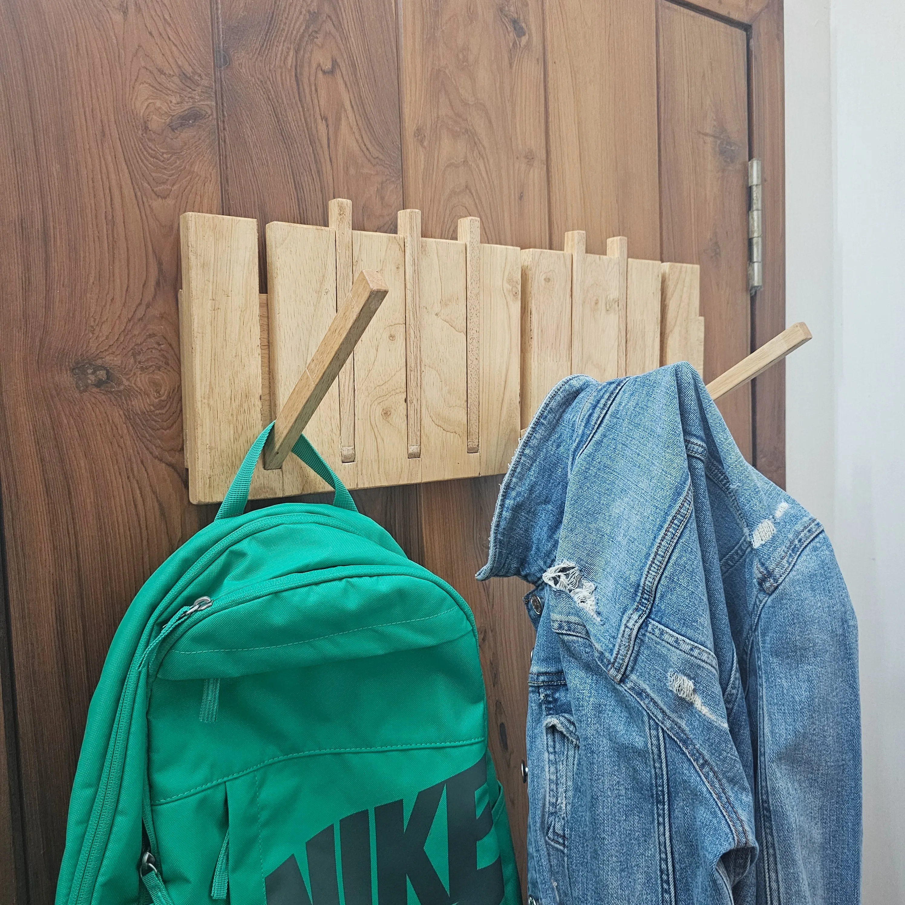 Wall Mounted Coat Rack - Wooden Rack  for Bedroom & Living Room- Large and Versatile (Stock)