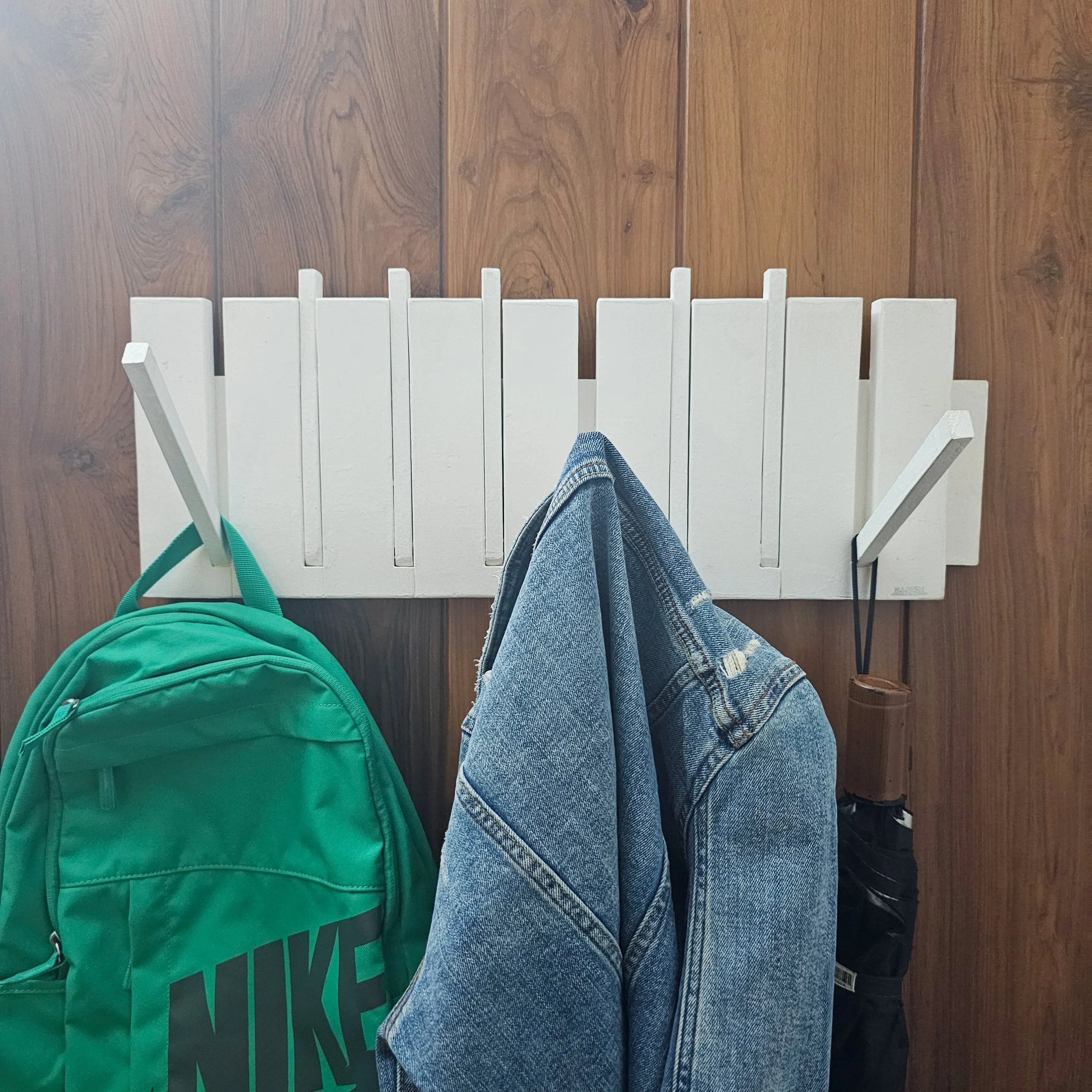 Wall Mounted Coat Rack - Wooden Rack  for Bedroom & Living Room- Large and Versatile (Stock)
