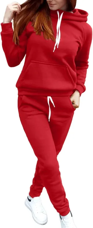 Womens 2 Piece Outfits Sweatsuits Lounge Sets Oversized Hoodie Sweatshirts High Waist Workout Joggers Fall Outfits