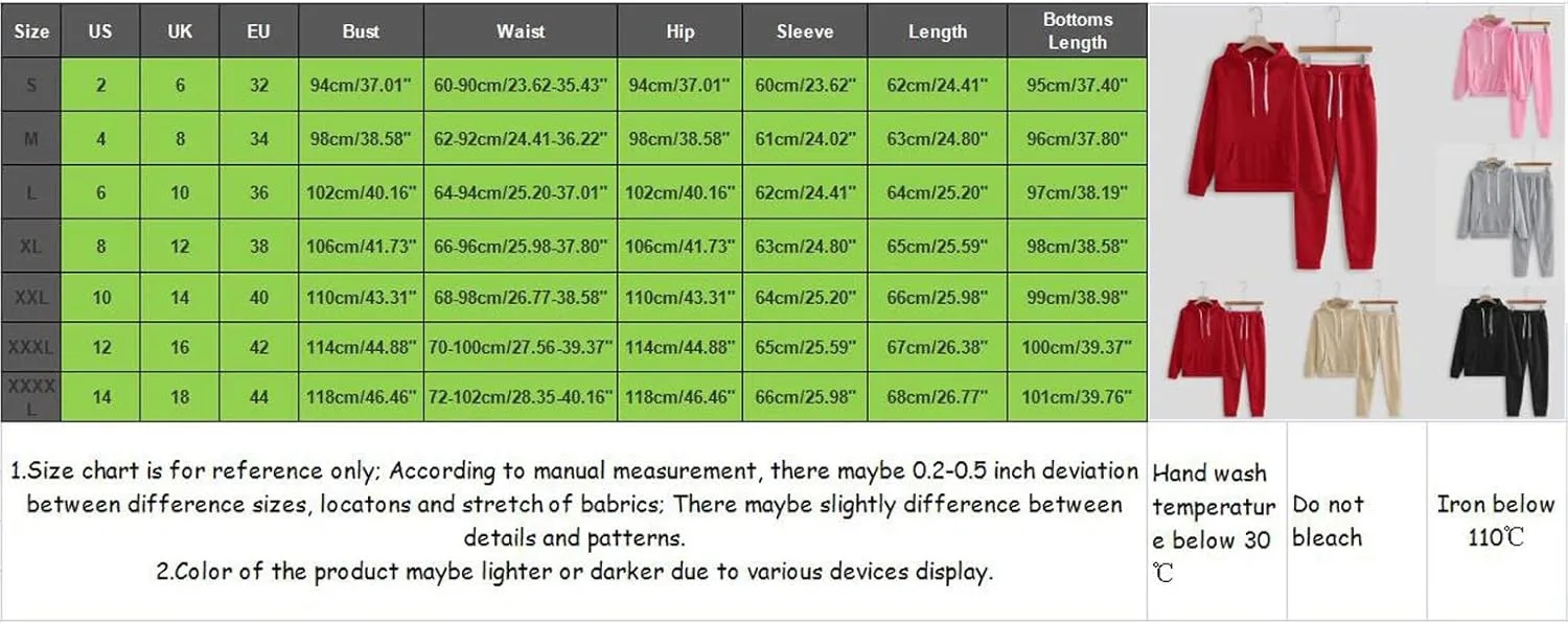 Womens 2 Piece Outfits Sweatsuits Lounge Sets Oversized Hoodie Sweatshirts High Waist Workout Joggers Fall Outfits