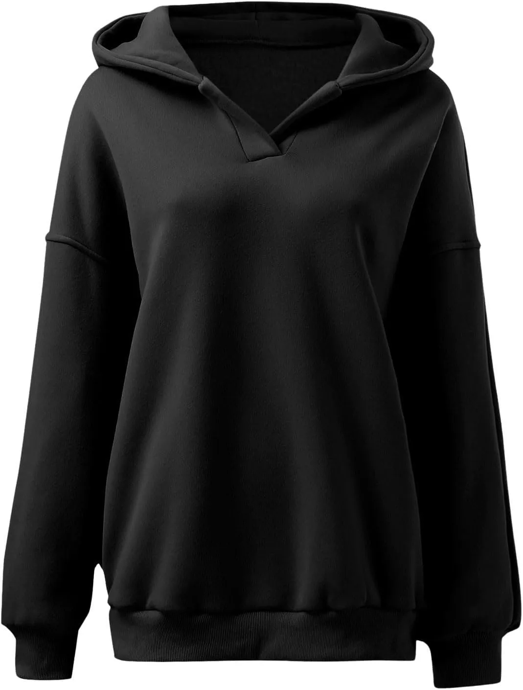 Womens Oversized Hoodies V Neck Long Sleeve Pullover Sweatshirts Tops Casual Fall Outfits Teen Girls 2024 Trendy