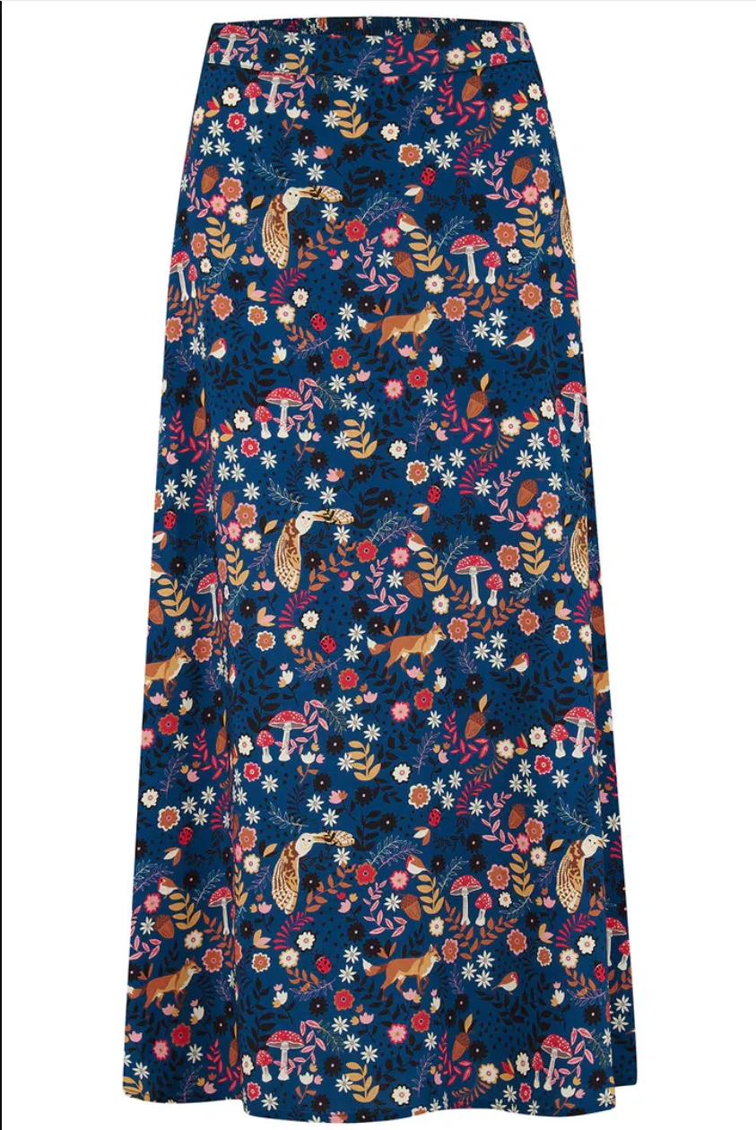 ZORA SKIRT - NAVY, MIDNIGHT WOODLAND