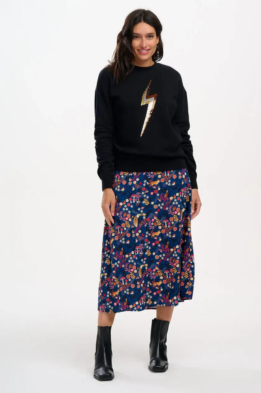 ZORA SKIRT - NAVY, MIDNIGHT WOODLAND