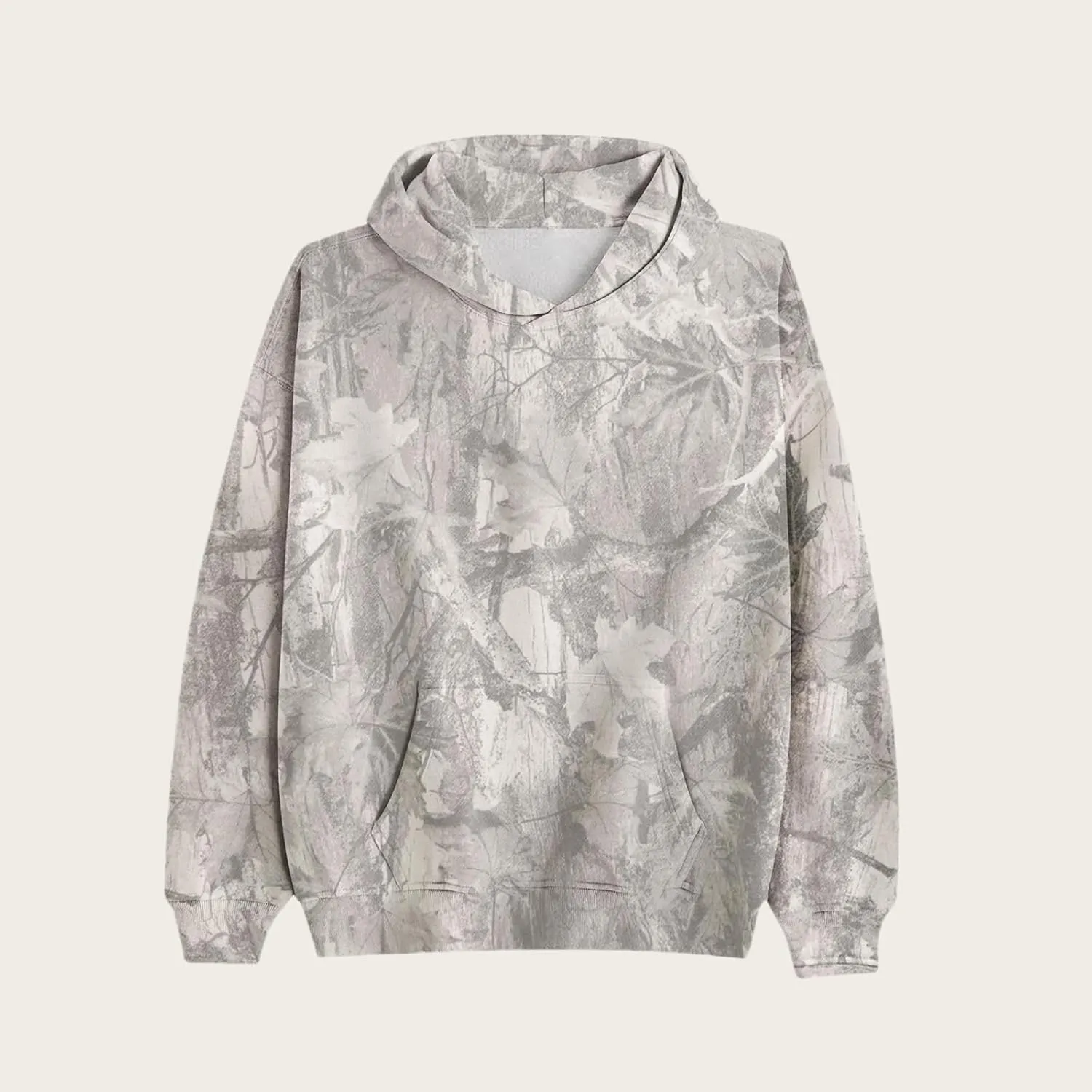 ZWRXW Womens Camo Hoodies Sweatshirts Maple Leaf Printed Fleece Oversized Pullover Casual Long Sleeve Tops with Pocket